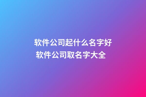 软件公司起什么名字好 软件公司取名字大全-第1张-公司起名-玄机派